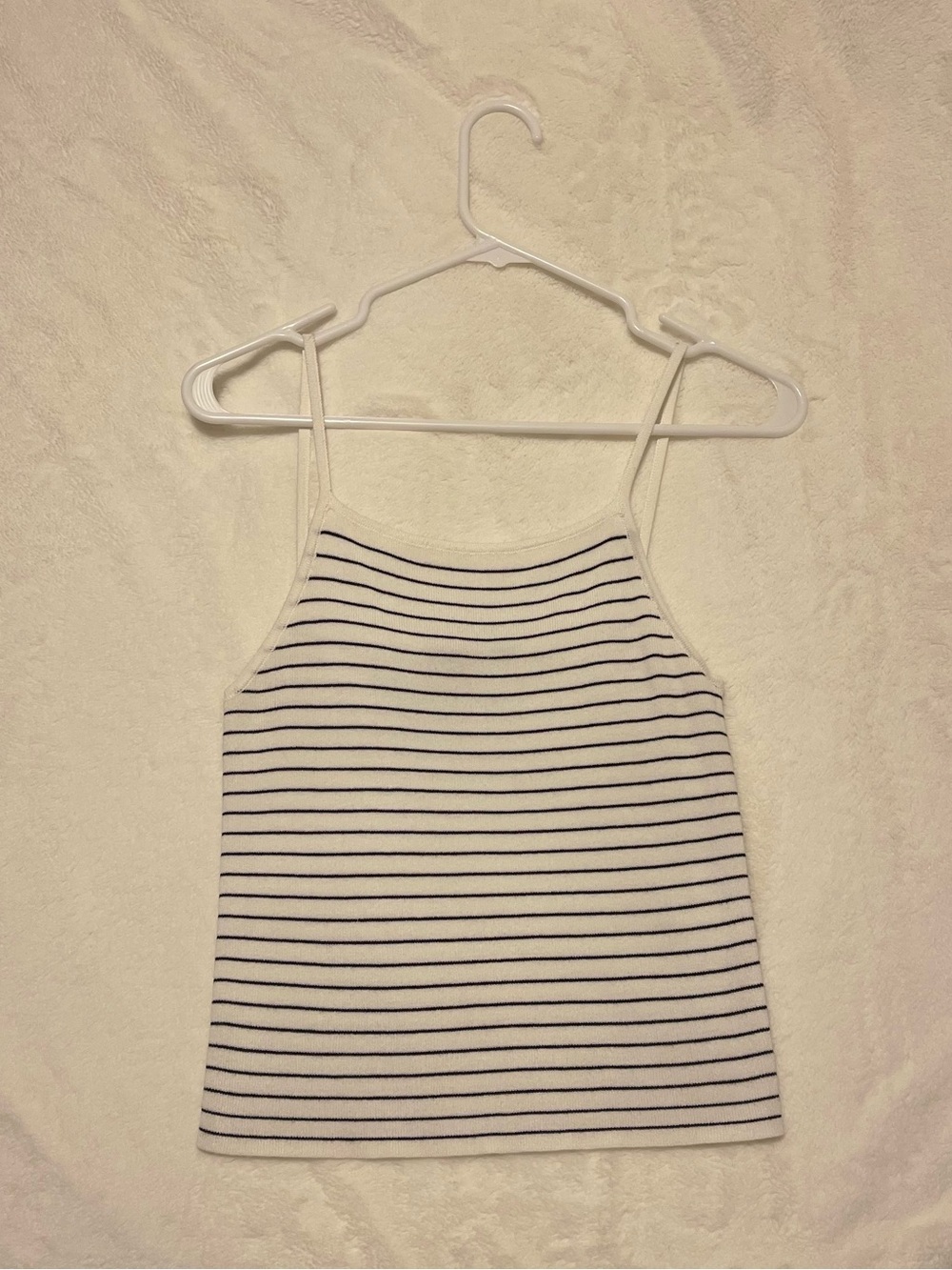 Brandy Melville White and Black Stripe Tank